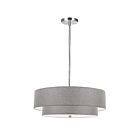 Suspendu incandescent à 2 étages Dainolite Everly 571-224P-PC-GRY 240W 4 lumières chrome poli