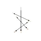 Suspendu cordon DEL Dainolite 817P-BK 7-lumières Noir 420w