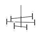 Chandelier incandescent Dainolite AVA-3012C-MB 12-lumières noir mat