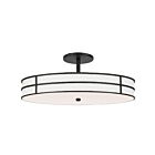 Dainolite FVA-203SF-MB Fulvia 3-Lights 180W Noir mat LED Plafonnier semi-encastré