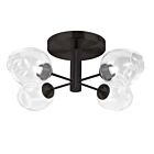 Plafonnier Semi Encastré LED Dainolite Abii ABI-204SF-MB-CLR 4-lumières 160W noir mat