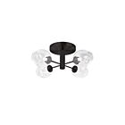 Plafonnier Semi Encastré LED Dainolite Abii ABI-204SF-MB-CLR 4-lumières 160W noir mat