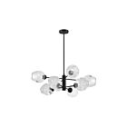Suspendu LED Dainolite Abii ABI-268P-MB-CLR 8-lumières 320W noir mat