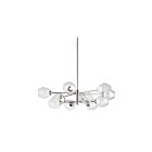 Suspendu tige DEL Dainolite ABI-3312P-PC séries Abii 12-lumières Chrome poli 480w
