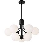 Chandelier 2-Tier Dainolite AMA-249C-MB Amanda 9-Lumières 225W Noir mat