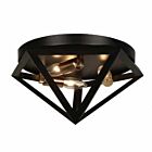 Plafonnier LED Dainolite ARC-123FH-AB séries Archello 3-lumières Noir mat 180w