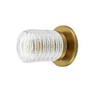 Dainolite BKY-61W-AGB-CLR Berkley 1-Lumière 25W Effacer et Laiton vieilli LED Applique Murale