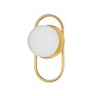 Dainolite BUR-121W-AGB-WH Burlat 1-Lumière 25W Blanc et Laiton vieilli LED Applique Murale
