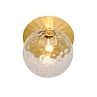 Dainolite BUR-131W-AGB-CLR Burlat 1-Lumière 60W Effacer et Laiton vieilli LED Applique Murale
