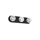 Dainolite BUR-3W-MB-CLR Burlat 3-lumières 75W Noir mat LED Lumière Vanité