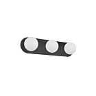 Dainolite BUR-3W-MB-WH Burlat 3-lumières 75W Noir mat LED Lumière Vanité