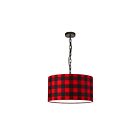 Suspendu LED de taille moyenne Braxton Dainolite Braxton BXN-M-BK-201 1-lumière 100W chèque de buffle