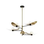 Dainolite CBL-405C-AGB-MB Cadelaria 4-lumières 400W Laiton vieilli et noir mat LED Lustre