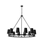 Chandelier 1 étage Dainolite Colby CLB-5212C-MB-797 12-Lumières 720W Noir