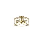 Plafonnier semi encastré Dainolite CLH-153FH-AGB Calah 3-Lumières Laiton vieilli 60W