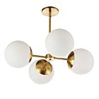 Chandelier LED Dainolite Dayana DAY-244C-AGB 4-lumières 120W laiton vieilli