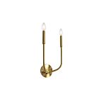 Applique murale incandescent Dainolite ELN-152W-AGB Eleanor 2-Lumières 120W Laiton vieilli