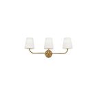 Vanité Dainolite ELN-213W-AGB-WH Eleanor 3-Lumières Laiton vieilli 180W