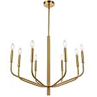 Chandelier 1-Tier Dainolite ELN-328C-AGB Eleanor 8-Lumières 480W Laiton vieilli