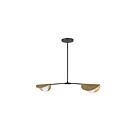 Suspendu à LED Dainolite Emma EMM-342HP-MB-AGB 50W 2-Lumières Noir mat