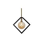 Suspendu tige DEL Dainolite GLA-121P-MB-VB séries Glasglow 1-lumière Noir Mat/Bronze Vintage 25w