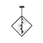 Suspendu halogène Dainolite Glasgow GLA-215P-MB-CLR 125W 5 lumières noir mat