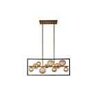 Suspendu LED Horizontal Dainolite GLA-3310HP-MB-VB séries Glasglow 10-lumières Noir Mat/Bronze Vintage 250w