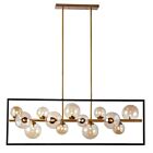 Suspendu LED Horizontal Dainolite GLA-4213HP-MB-VB 13-lumières Noir Mat/Bronze Vintage 325w