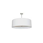 Suspendu tambour LED Dainolite HEL-224P-PC-WH Helena 4-Lumières 240W Chrome poli