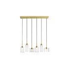 Suspendu horizontal halogène Dainolite Industrial Chic IC-286P-AGB 240W 6 lumières laiton vieilli