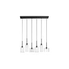 Suspendu horizontal halogène Dainolite Industrial Chic IC-286P-MB 240W 6 lumières noir mat