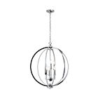 Lustre de chaîne de DEL Dainolite KAR-246C-PC séries Karland 6-lumières Chrome poli 360w