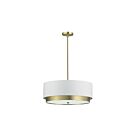 Suspendu tambour LED Dainolite LAR-204LP-AGB Larkin 4-Lumières 300W Laiton vieilli