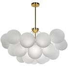 Chandelier LED Dainolite Miles MLS-358C-AGB-FR 8-lumières 200W blanc opale