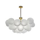 Chandelier LED Dainolite Miles MLS-358C-AGB-FR 8-lumières 200W blanc opale