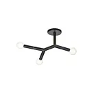 Dainolite MOR-213SF-MB 3-Lumières 180W Noir mat Plafonnier semi-encastré