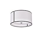 Plafonnier Dainolite Notched Drum NDR-153FH-BK-WH 120W 3 lumières blanc avec garniture noire