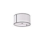 Plafonnier Dainolite Notched Drum NDR-153FH-BK-WH 120W 3 lumières blanc avec garniture noire
