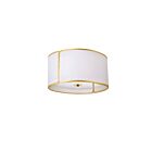 Plafonnier Dainolite Notched Drum NDR-153FH-GLD-WH 120W 3 lumières blanc avec or garniture