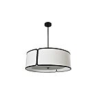 Suspendu tambour LED Dainolite NDR-243P-BK-WH Notched Drum 3-Lumières 180W Noir mat