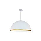 Dainolite OFE-201P-MW-GLD Ofelia 1-Lumière 100W Blanc mat Suspendu