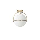 Plafonnier Semi Encastré incandescence Dainolite Paola PAO-121SF-AGB 1-Lumière 60W Laiton vieilli