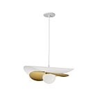 Dainolite PVN-2012LEDP-MW-AGB Paven 1-lumière 12W Blanc mat/Laiton vieilli LED Suspendu