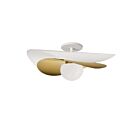 Dainolite PVN-2012LEDSF-MW-AGB Paven 1-Lumière 12W Blanc mat et laiton vieilli LED Plafonnier semi encastré 3000K