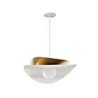 Dainolite PVN-2015LEDP-MW-AGB Paven 3-lumières 12W Blanc mat/Laiton vieilli LED Suspendu