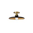 Dainolite QTN-121SF-MB-AGB Quentin 1-Lumière 60W Noir mat et or LED Plafonnier semi encastré