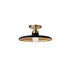 Dainolite QTN-121SF-MB-AGB Quentin 1-Lumière 60W Noir mat et or LED Plafonnier semi encastré