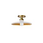 Dainolite QTN-121SF-MW-AGB Quentin 1-Lumière 60W Blanc mat et or LED Plafonnier semi encastré