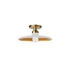 Dainolite QTN-121SF-MW-AGB Quentin 1-Lumière 60W Blanc mat et or LED Plafonnier semi encastré