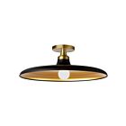 Dainolite QTN-181SF-MB-AGB Quentin 1-Lumière 60W Noir mat et or LED Plafonnier semi encastré